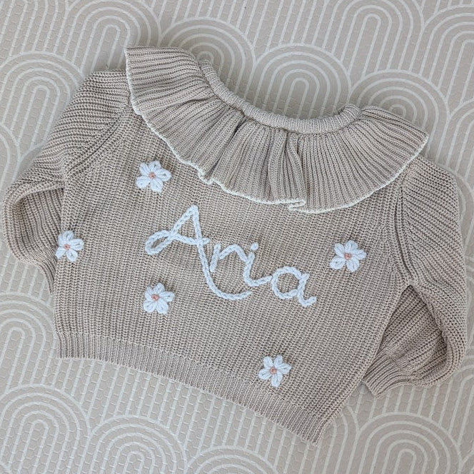 Ruffle Cardigan with Daisies
