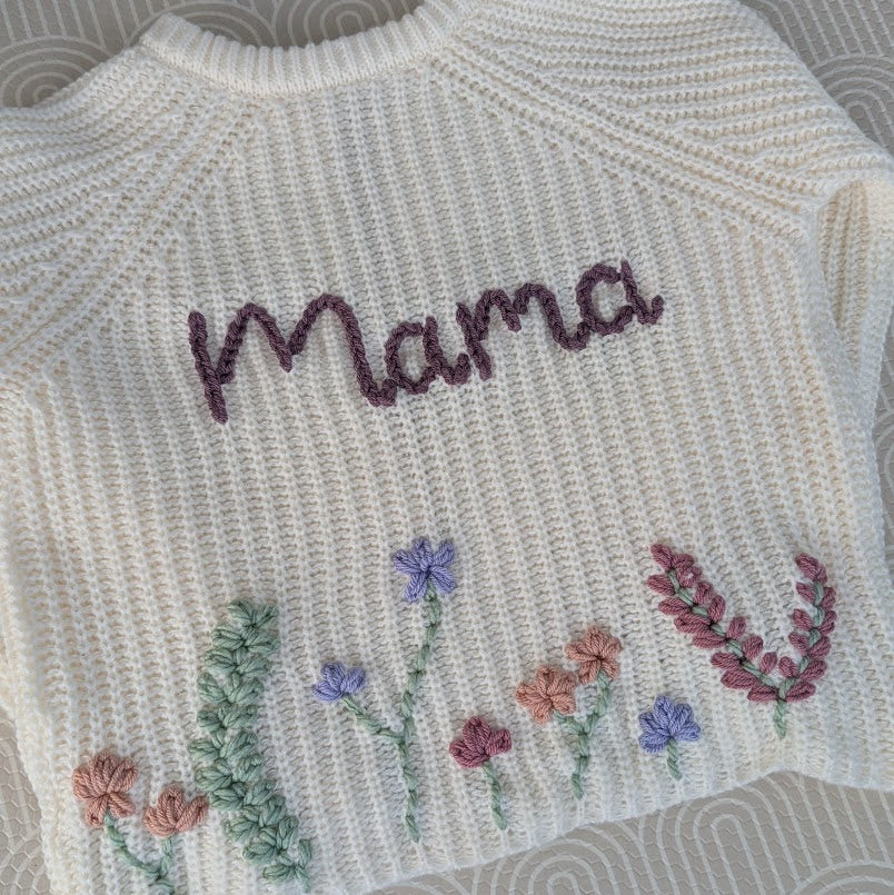 Mama Cardigan with Flower Garden