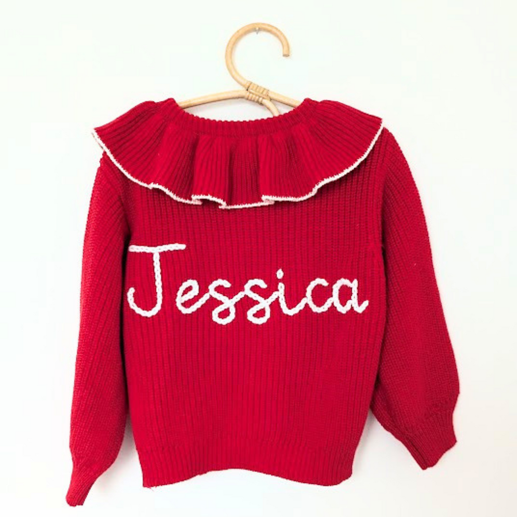 Festive Frill Cardigan with Name